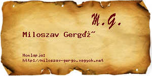 Miloszav Gergő névjegykártya