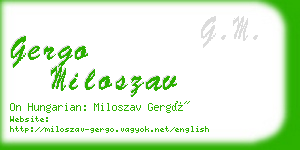 gergo miloszav business card